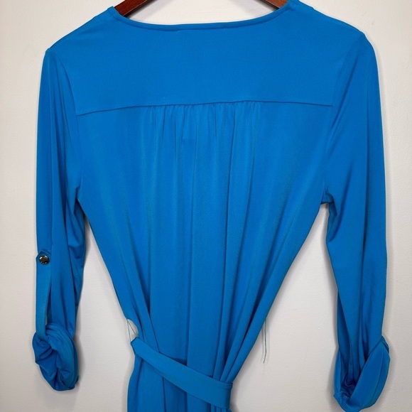 Michael Michael Kors Blue Long Sleeve Shirt Dress Size Small - Picture 9 of 12